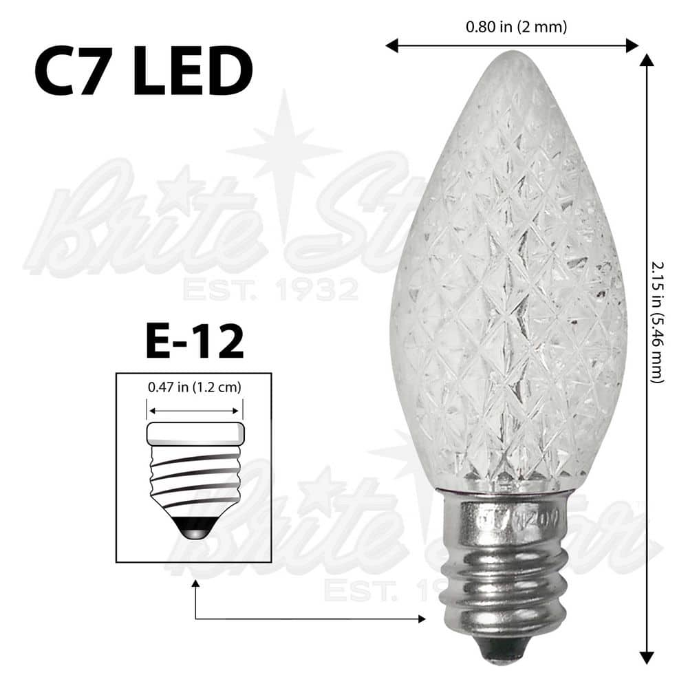 100-Light Pure White Faceted C7 LED Light Set - Hercitys