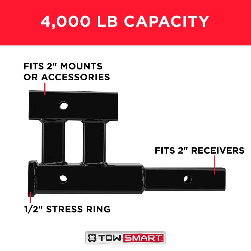 2 in. Dual Hitch Extension 4000 lbs. - Hercitys