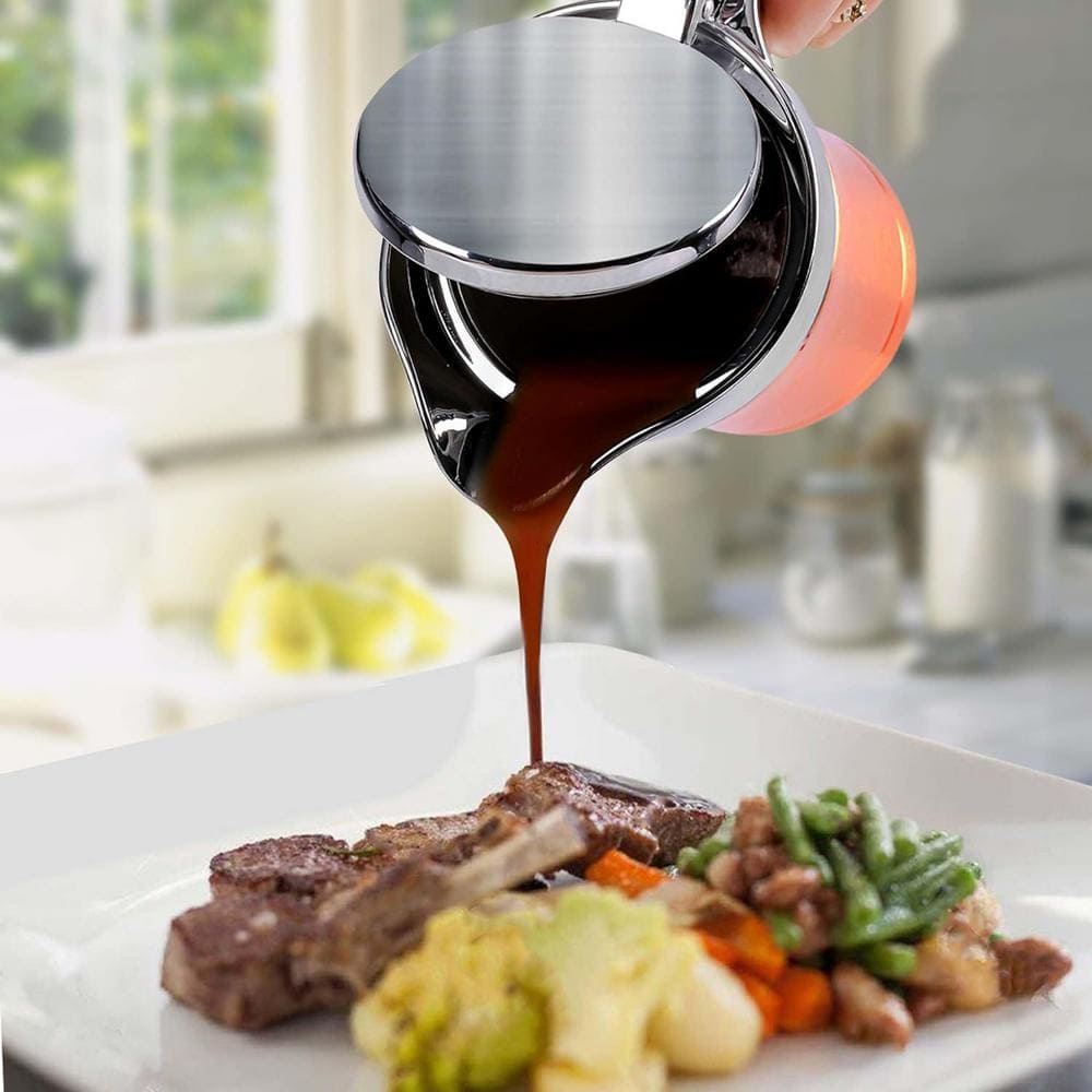 14 oz. Copper Stainless Steel Gravy Boat Condiment Server - Hercitys