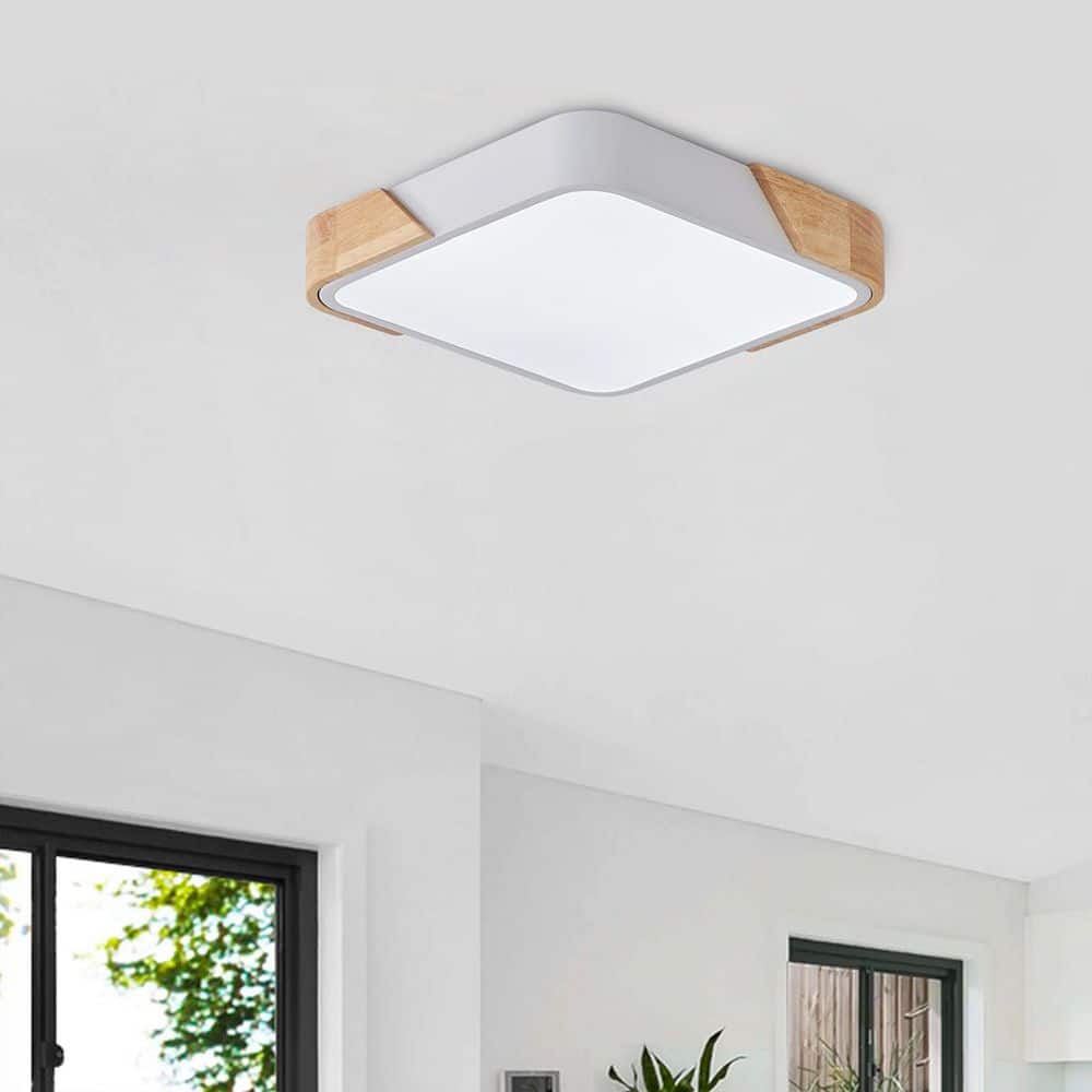 15.74 in. 1-Light Classic LED Flush Mount Ceiling Light 36-Watt White Ceiling Lighting Fixtures for Living Room Kitchen - Hercitys