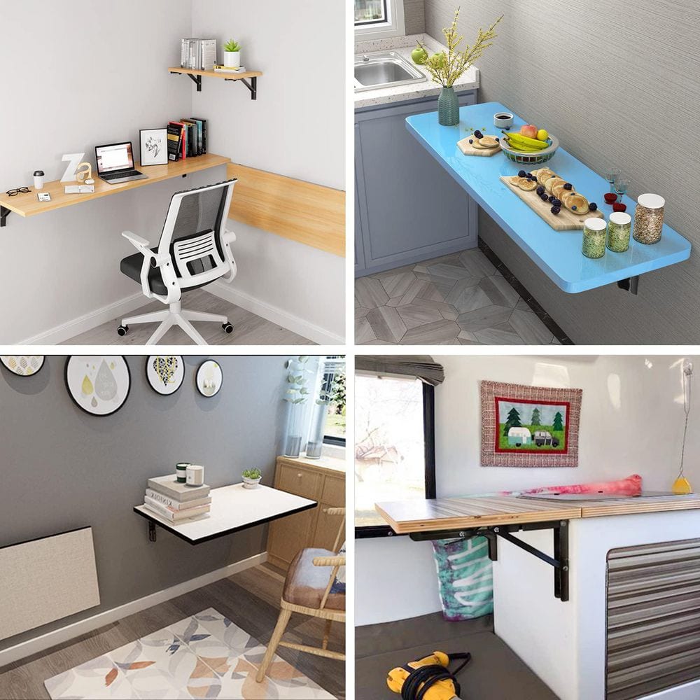 2 in. H Metal 330 lb. Load Capacity Folding Shelf Bracket, Heavy Duty and Space-Saving Design (2-Pack) - Hercitys