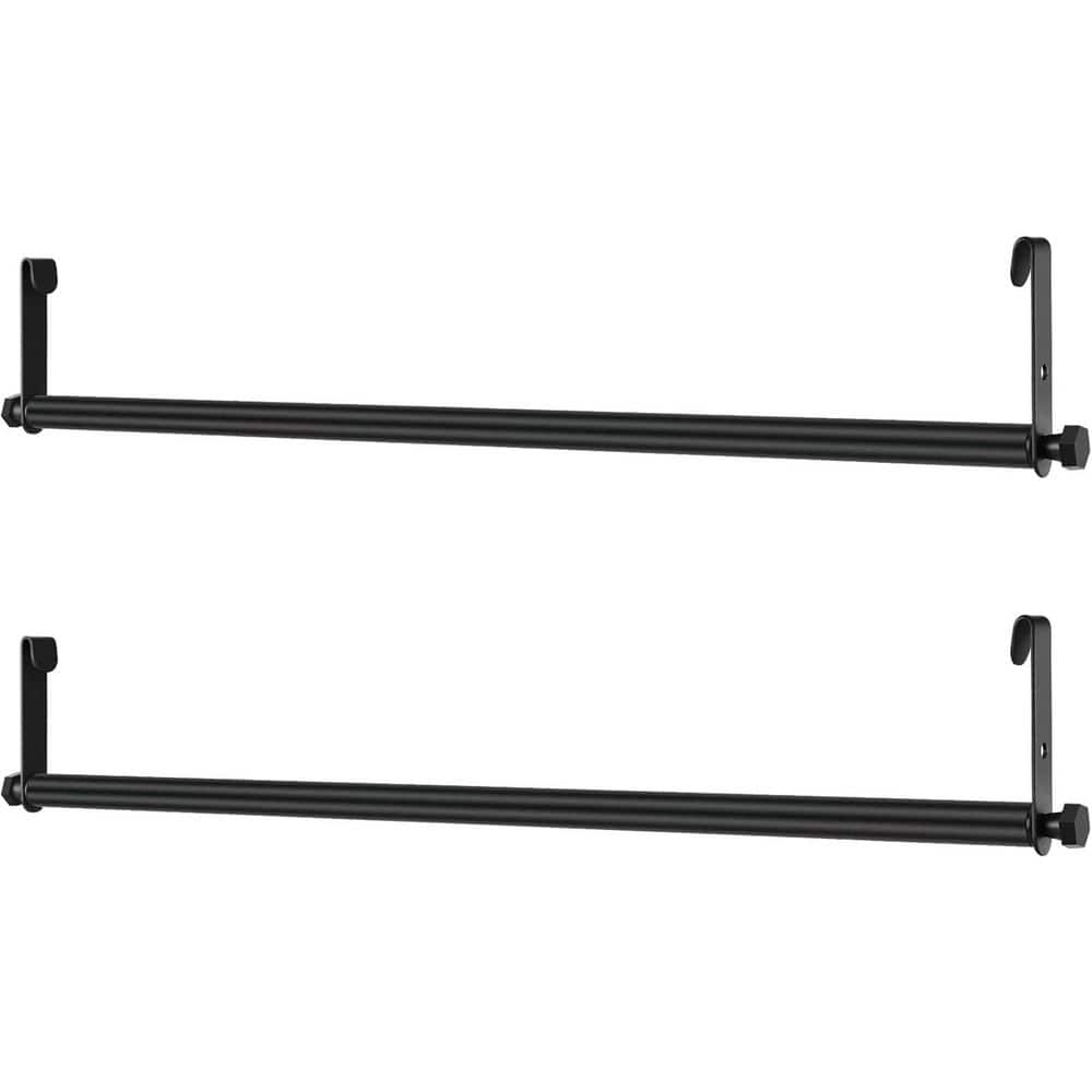 36 in. Wire Shelving Garment Hanger Bar for Home Retail Store in Black (2-Pack) - Hercitys