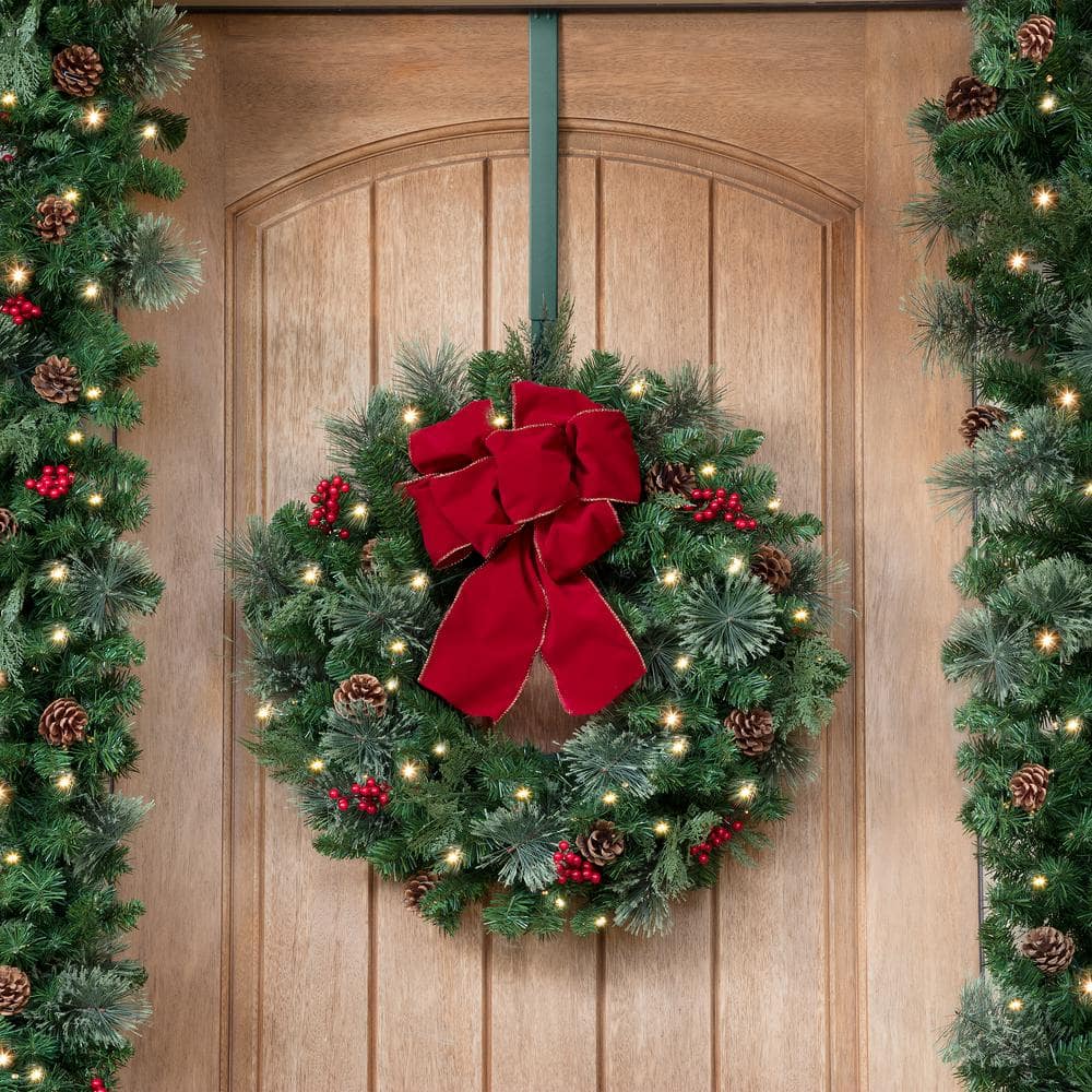 15.75 in. Green Metal Adjustable Wreath Hanger (2-Pack) - Hercitys