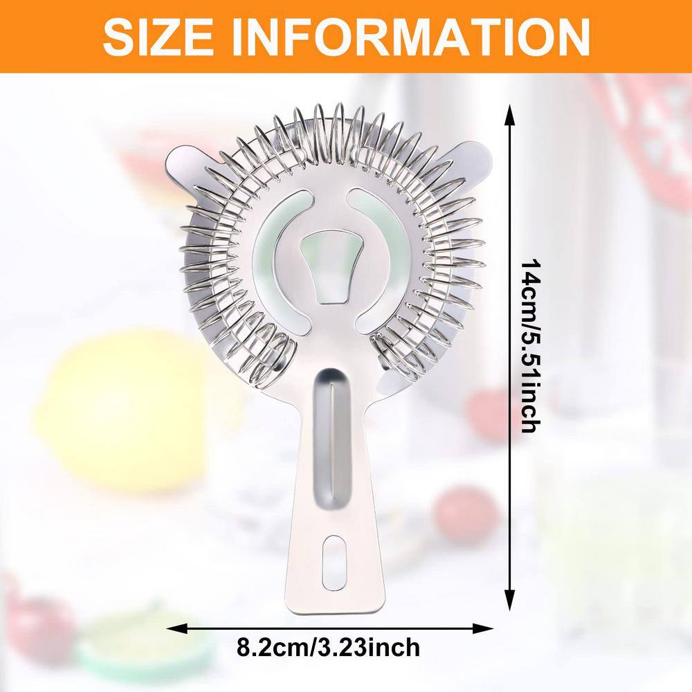16-Piece Silver Stainless Steel Bar Strainers, Bartender Strainers, Cocktail Strainers, Drink Strainers - Hercitys