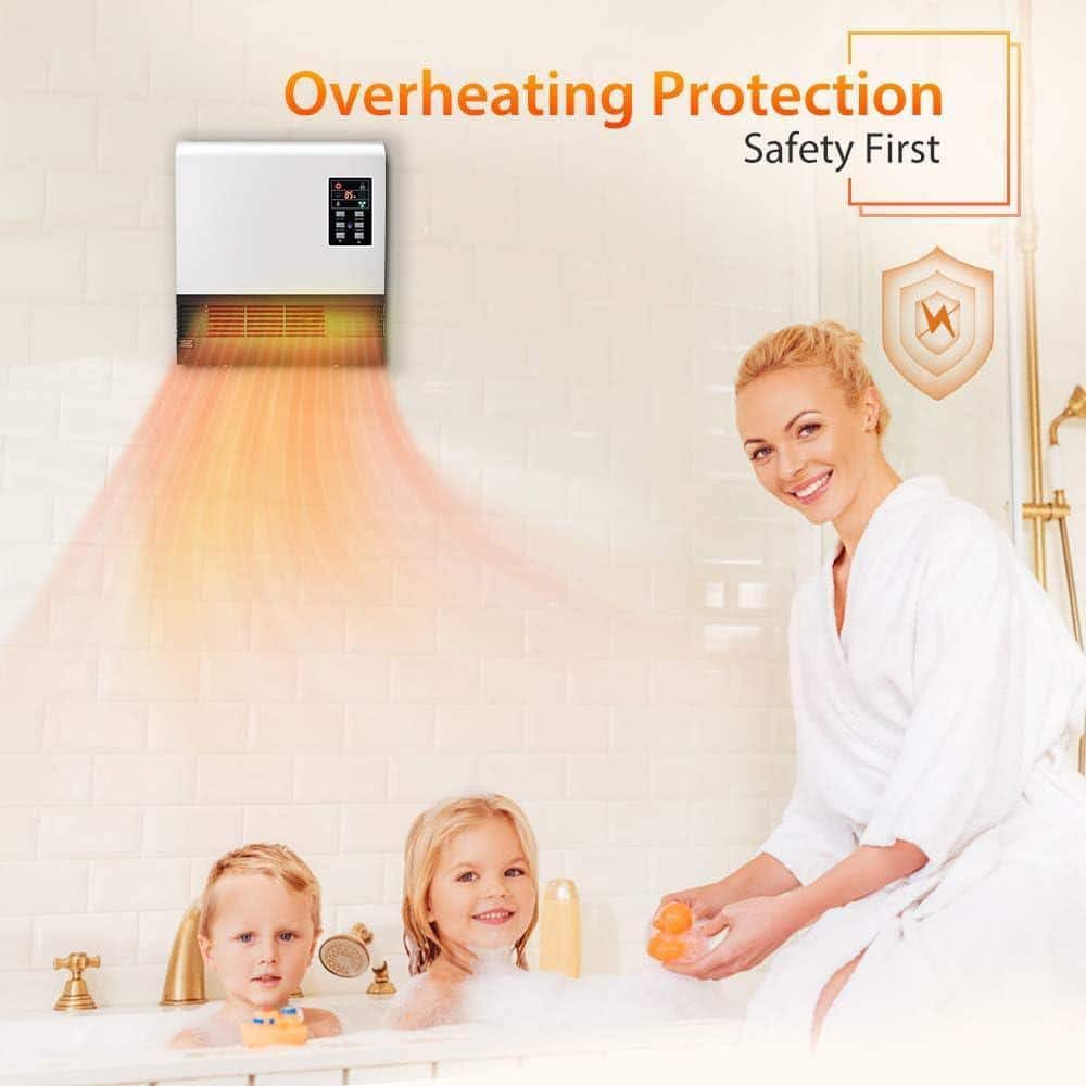 1500-Watt Electric Wall Mounted Panel Infrared Space Heater with Timer, 3-Modes and Quick Heat - Hercitys