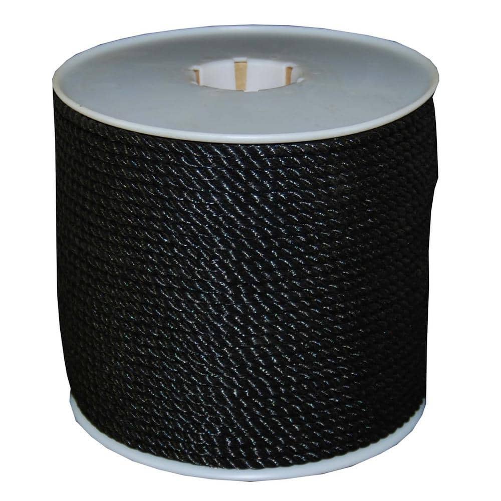 3/8 in. x 600 ft. Black Twisted Polyrpo Rope - Hercitys