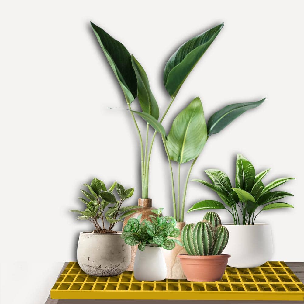 1 ft. x 1 ft. x 1 in. Fiberglass Molded Grating, 1.5 in. x 1.5 in. x 1 in., Yellow - Hercitys