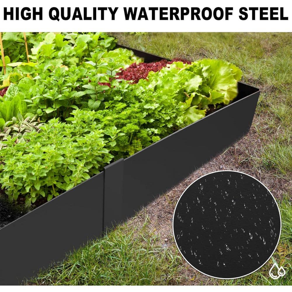 40 in. x 4 in. Steel Garden Edging with Matte Finish, 6-Piece Set - Hercitys