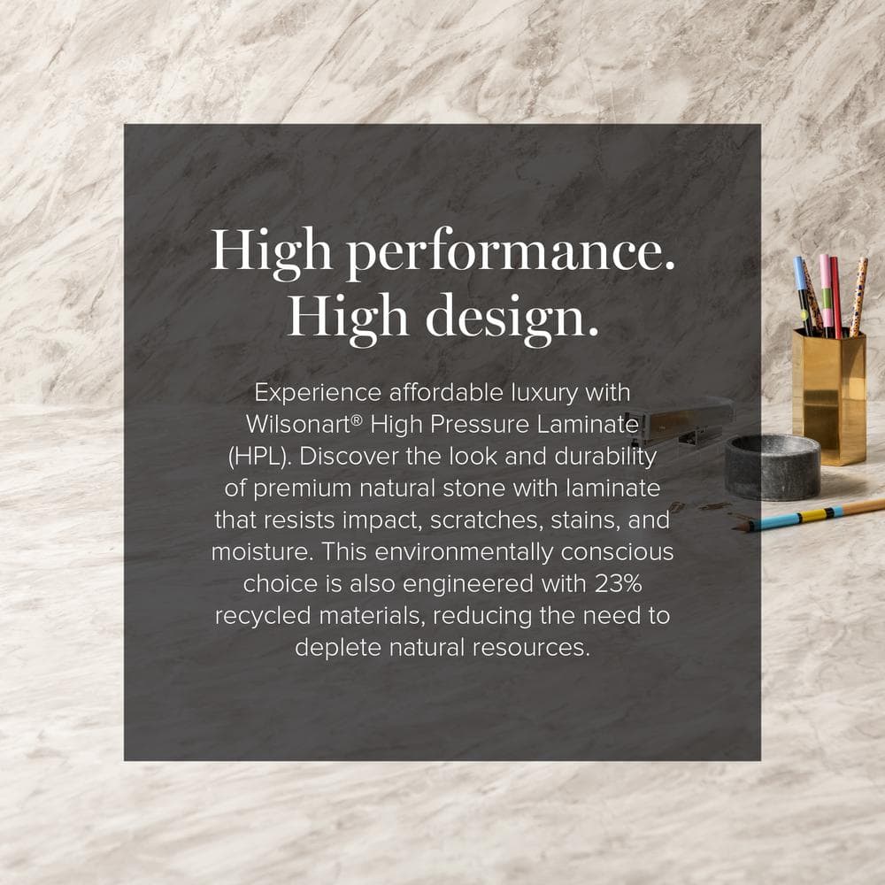 5 ft. x 12 ft. Laminate Sheet in Brazilian Grey Premium Textured Gloss Finish - Hercitys