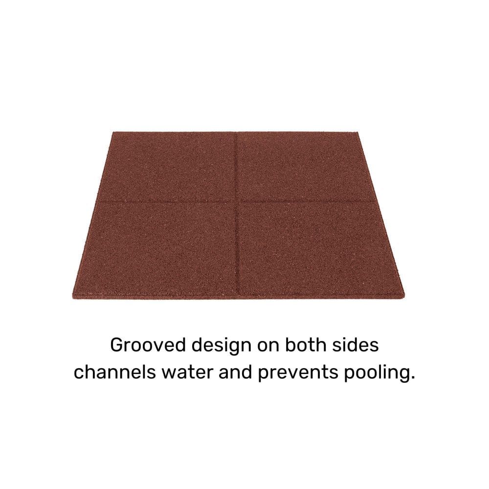 24 in. x 24 in. x 5/8 in. Red Dual-Sided Rubber Paver (4-Pack) - Hercitys