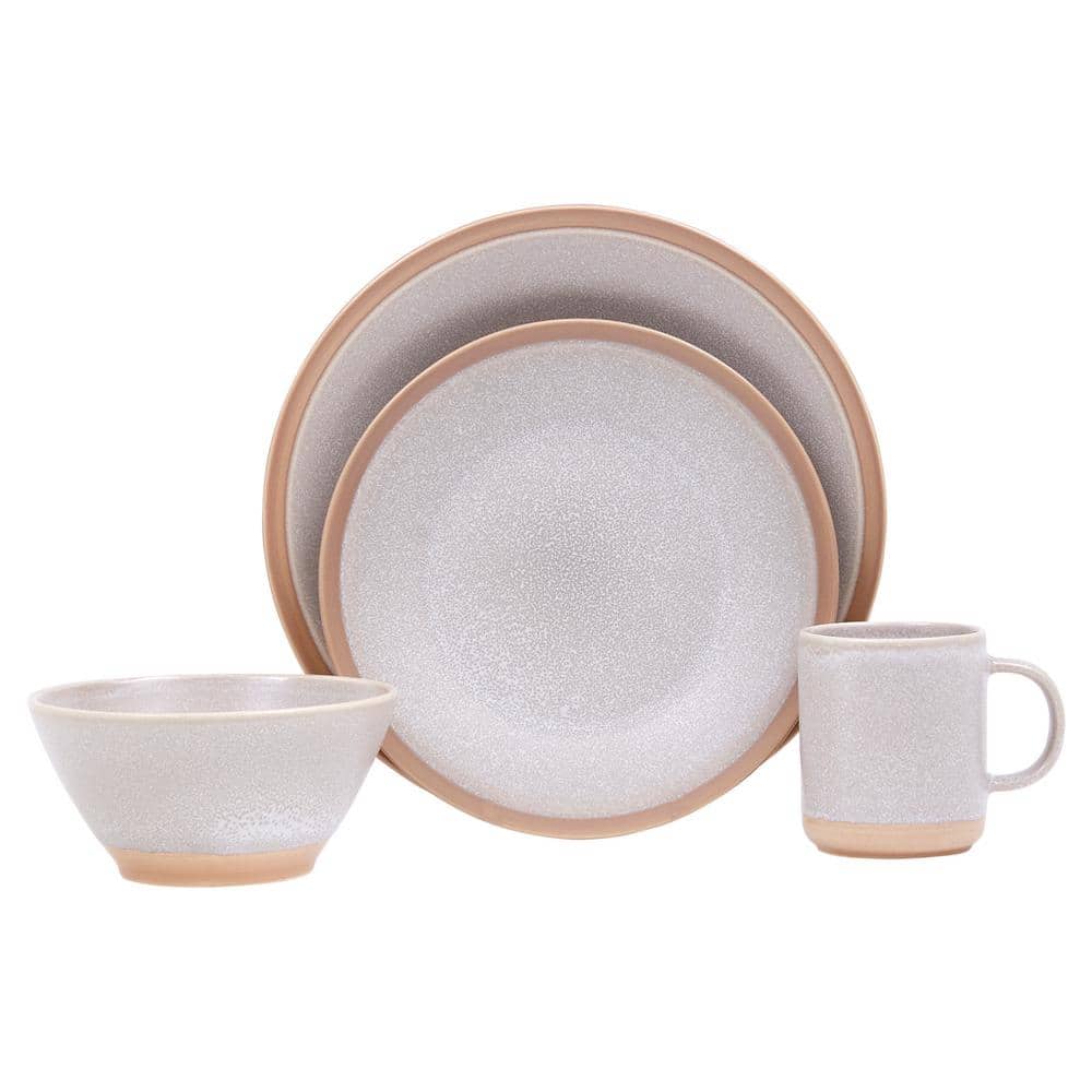 16-Piece Joshua Grey Ceramic Dinnerware Set (Service for 4 people) - Hercitys