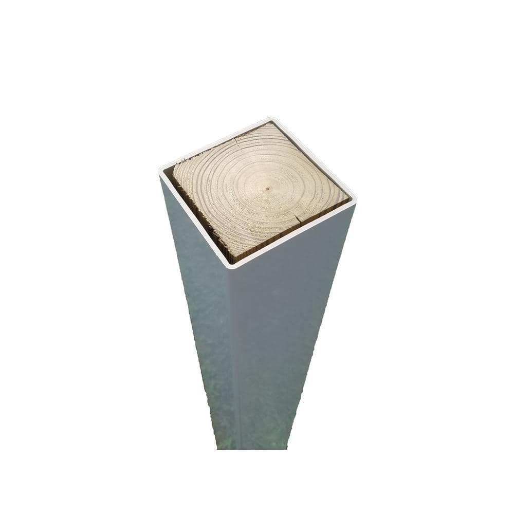 42 in. x 4 in. Vinyl Mailbox Post Sleeve, White - Hercitys