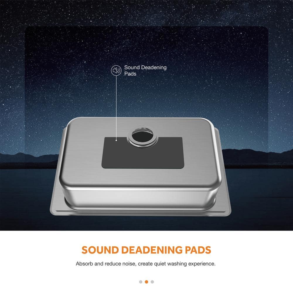 33 in. Drop-In Single Bowl 20 Gauge Stainless Steel Kitchen Sink - Hercitys