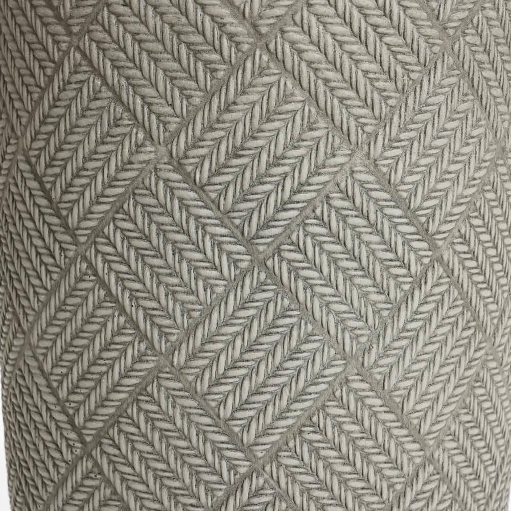 22.4 in. H Gray Glen Pattern Ceramic Round Planter - Hercitys