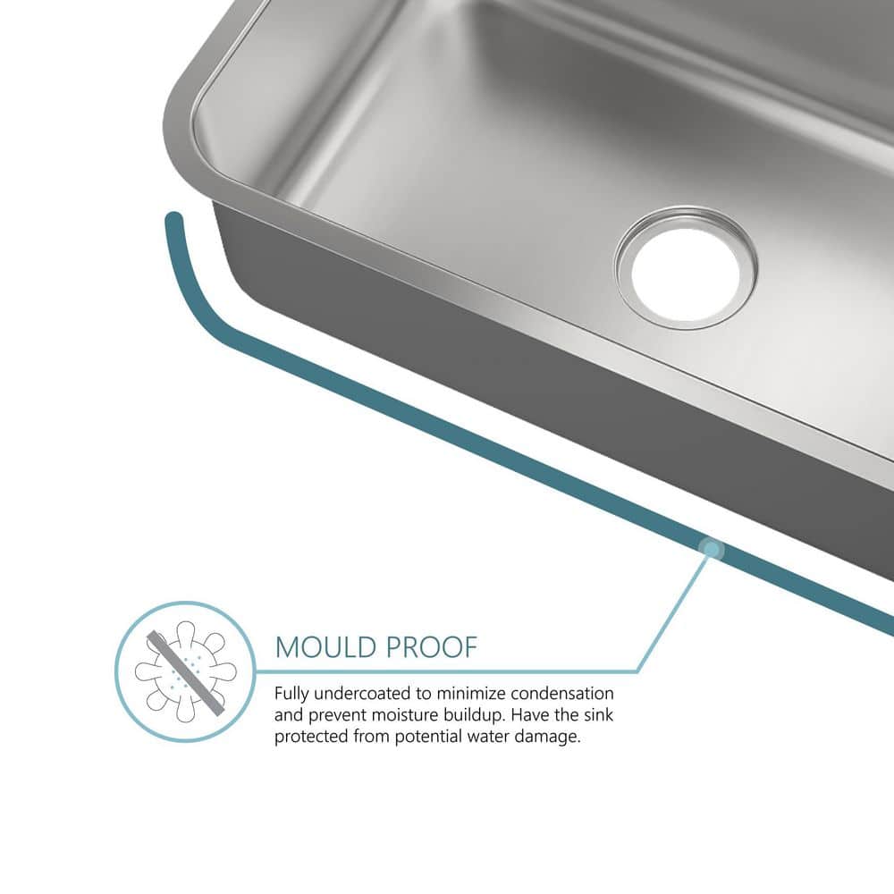 30 in. Single Bowl 16 Gauge Undermount Stainless Steel Kitchen Sink - Hercitys