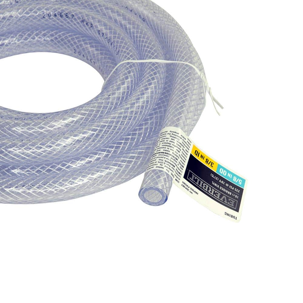 5/8 in. O.D. x 3/8 in. I.D. x 10 ft. PVC Braided Vinyl Tube - Hercitys