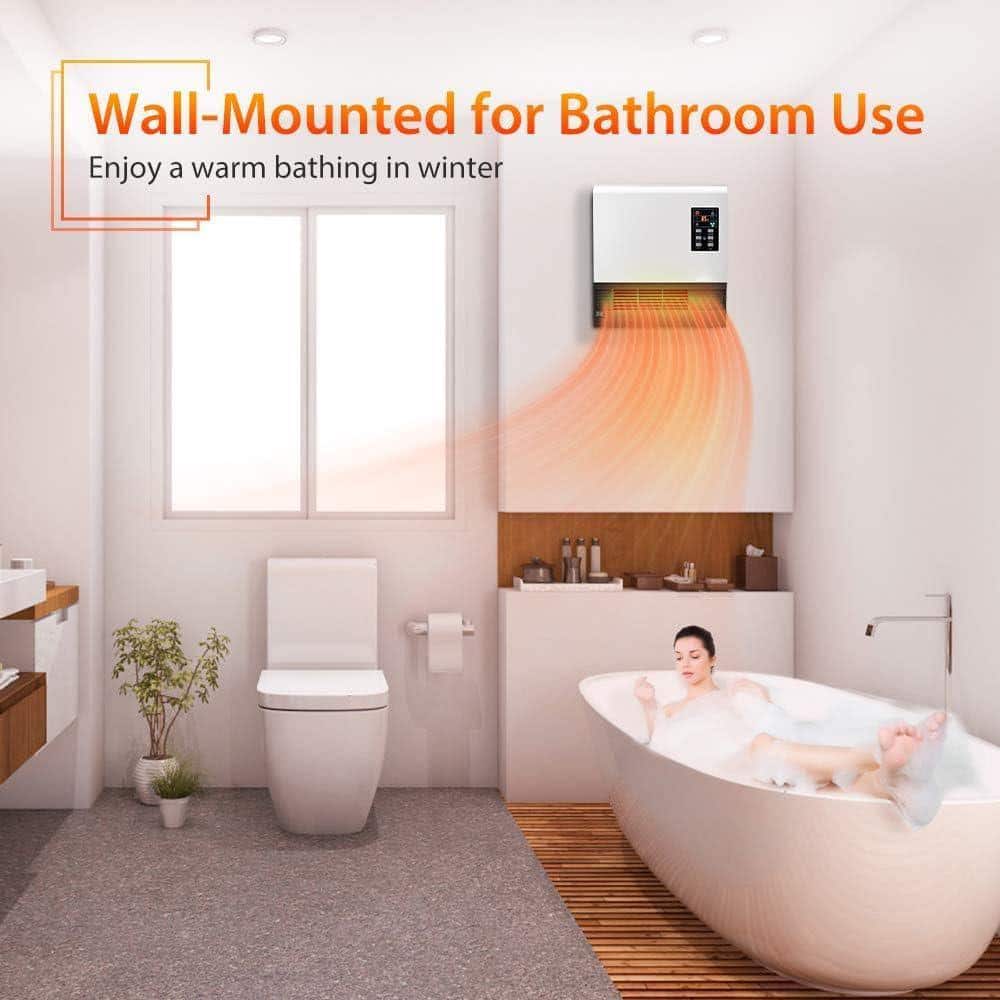 1500-Watt Electric Wall Mounted Panel Infrared Space Heater with Timer, 3-Modes and Quick Heat - Hercitys