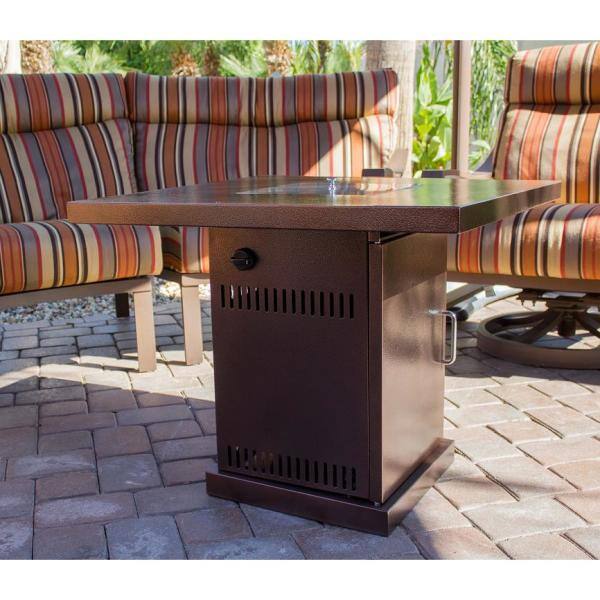 30 in. x 30 in. Propane Fire Pit in Hammered Bronze - Hercitys