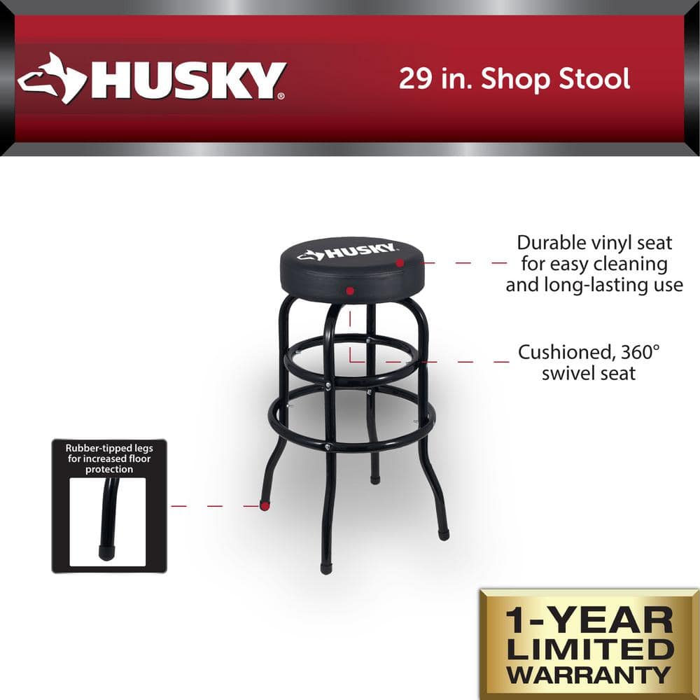29 in. Shop Stool with 360° Swivel Seat - Hercitys