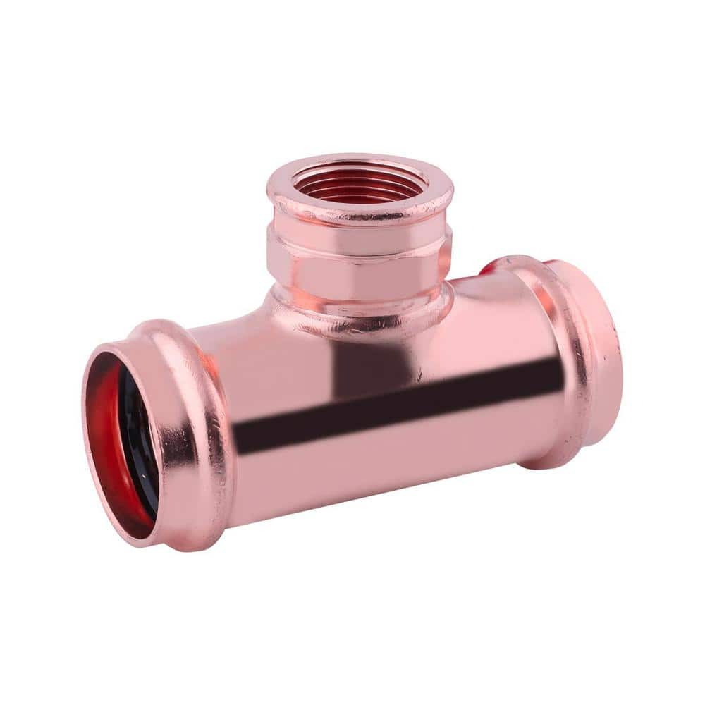 2 in. x 2 in. x 1/2 in. Copper Press Female Tee Reducer Press Fit x Press Fit x FNPT - Hercitys