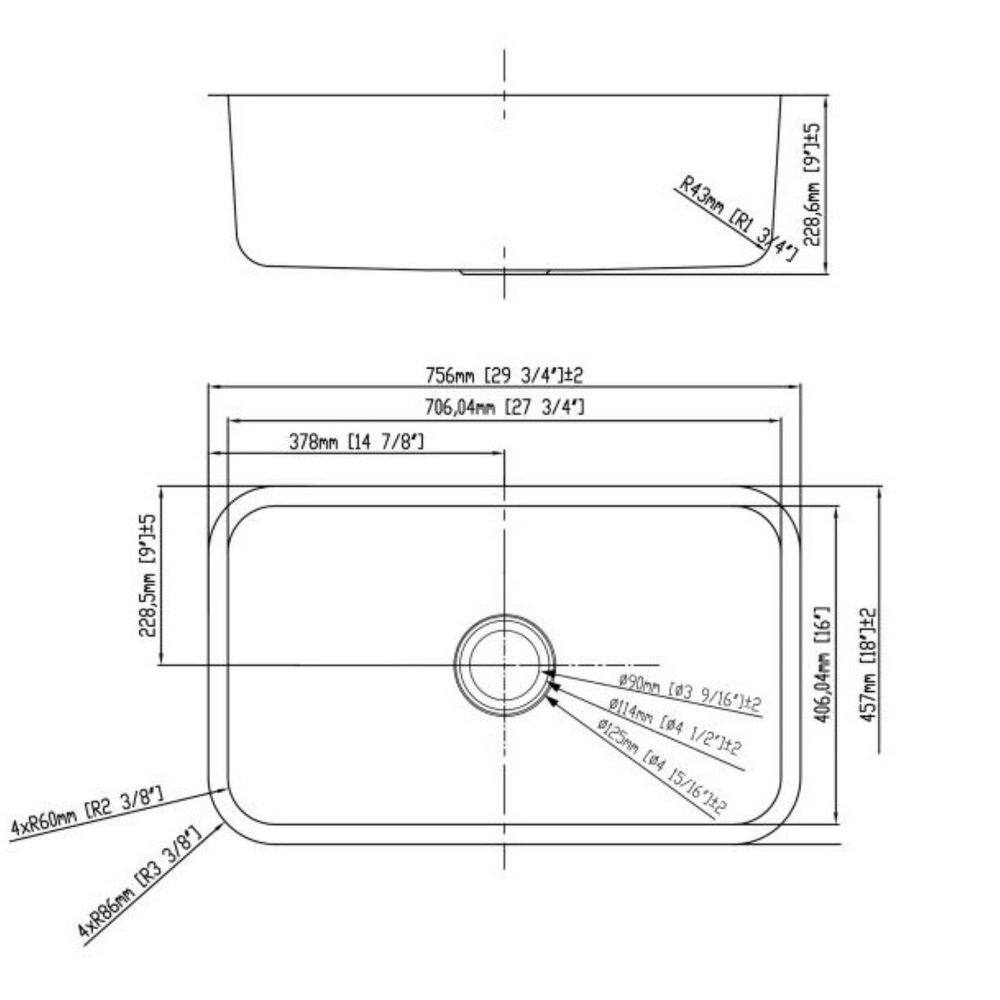 30 in. Undermount Single Bowl 18-Gauge Stainless Steel Kitchen Sink - Hercitys