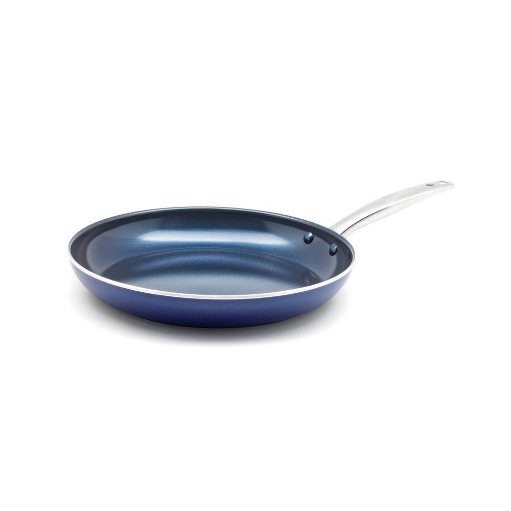 12 in. Aluminum Ceramic Nonstick Frying Pan in Blue - Hercitys