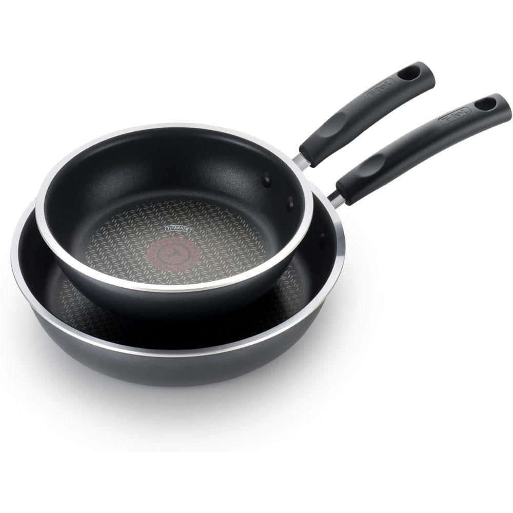 2 Piece: 8 and 10.5 Inch Aluminum Non-Stick Fry Pan Set, Nonstick Frying Pans, Skillets, Dishwasher Safe, Black - Hercitys