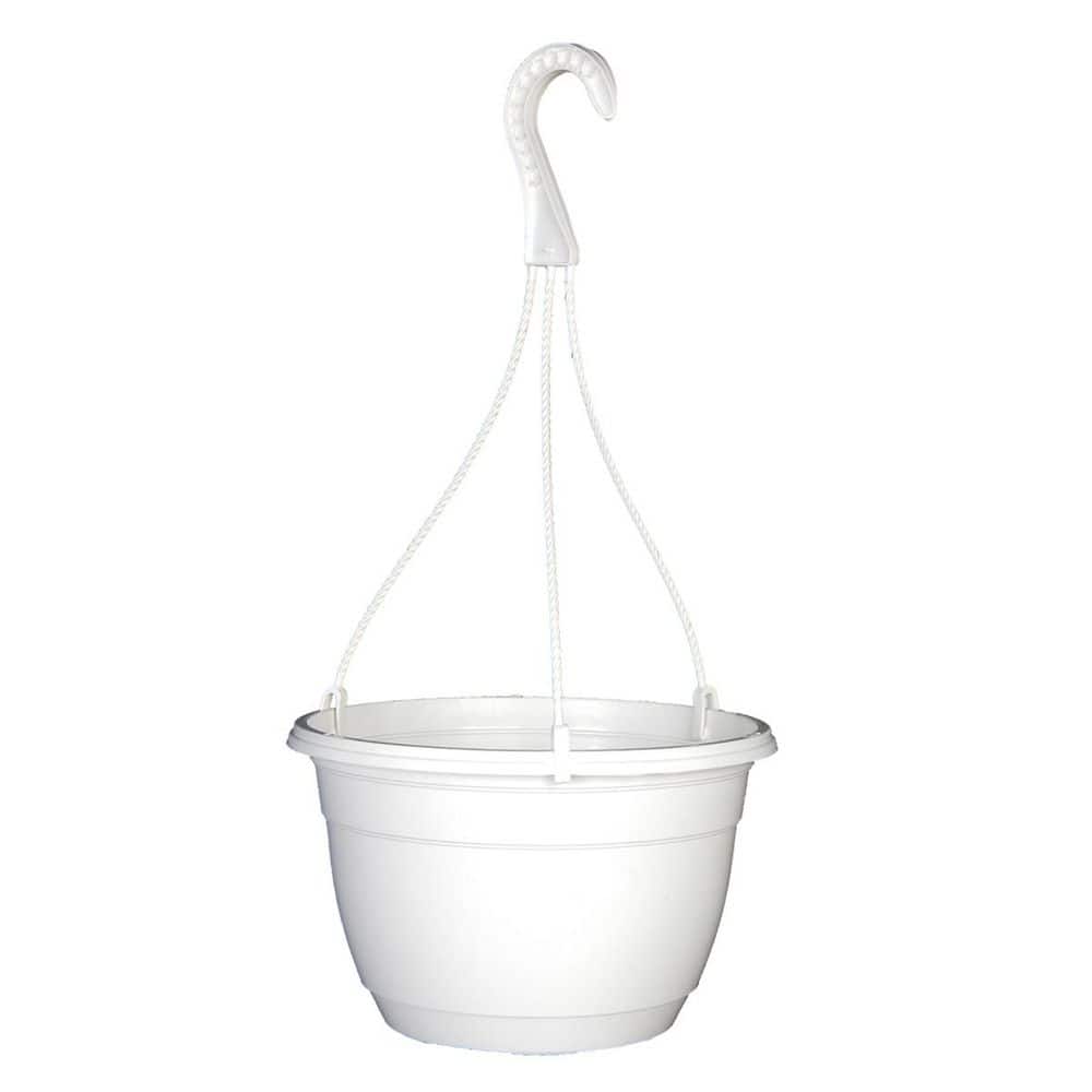 10 in. Dia White Plastic Hanging Basket (3-pack) - Hercitys
