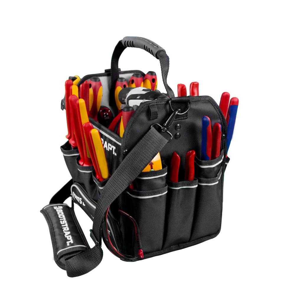 12 in. Electrician’s Tote Bag with Integrated Parts Bin Compartment - Hercitys