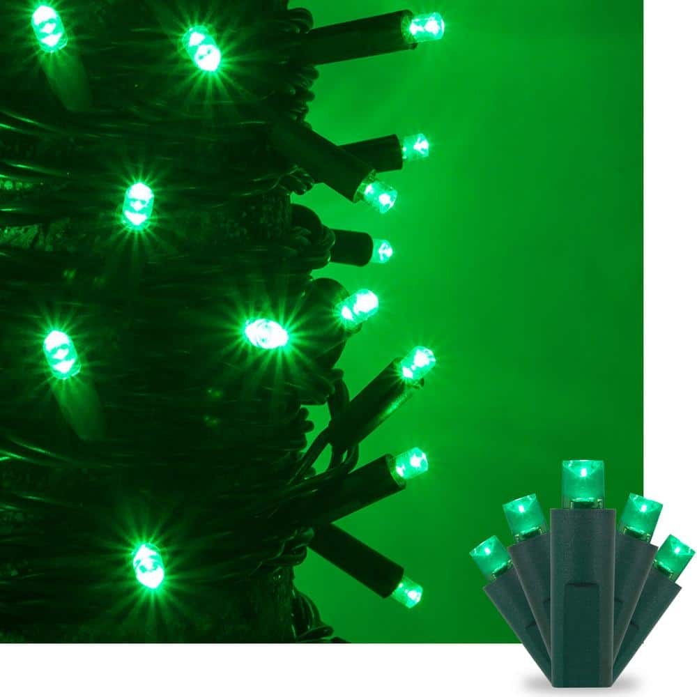 17 ft. 50-Light Green 5 mm LED Mini Light Set - Hercitys