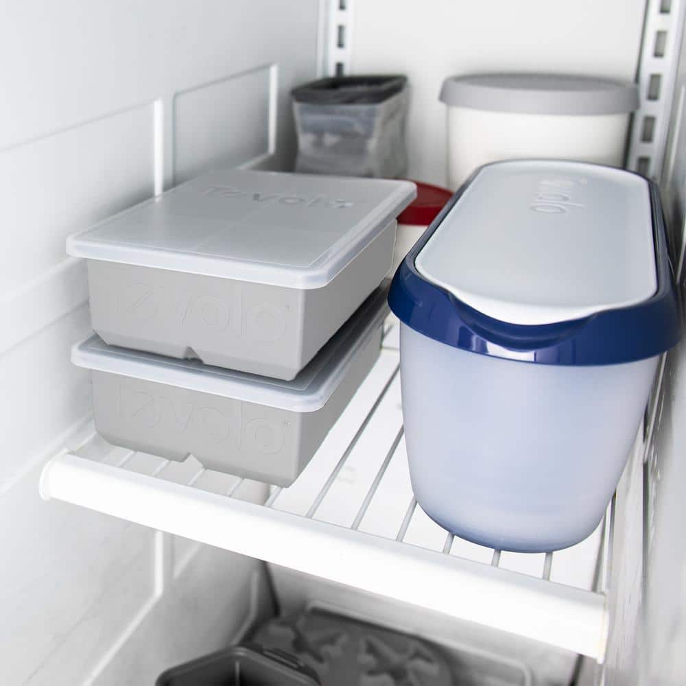 2 in. Cubes for Whiskey Bourbon, Spirits and Liquor Drinks, Oyster Gray Large King Craft Ice Mold Freezer Tray with Lid - Hercitys