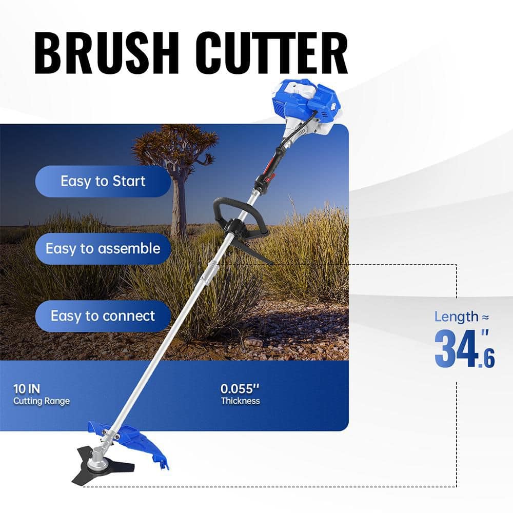 26 cc 2-Stroke Gas String Trimmer Full Crank 4-in-1 Multi-Function with Pole Saw Attachment - Hercitys