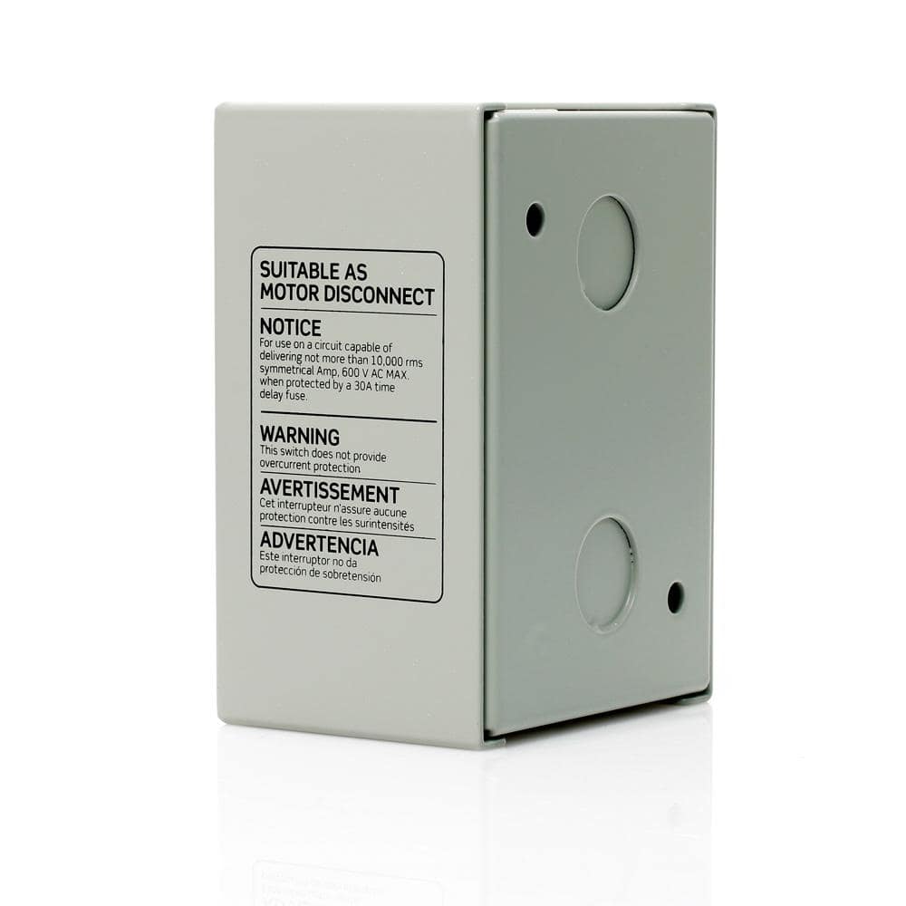 30 Amp 600 Volt Industrial Grade 3-Pole Toggle In Type 1 Enclosure AC Manual Motor Controller – Gray N1303-DS - Hercitys