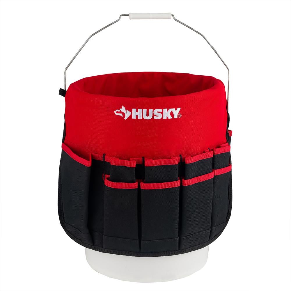 12 in. 30 Pocket Heavy Duty Bucket Jockey 5 Gallon In-Bucket Storage Tool Bag - Hercitys