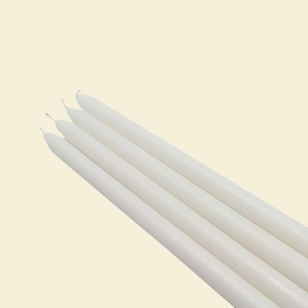 12 in. White Taper Candles (12-Set) - Hercitys