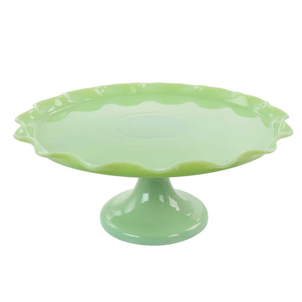 1-Tier Jade Green Jadeite Glass Cake Stand - Hercitys