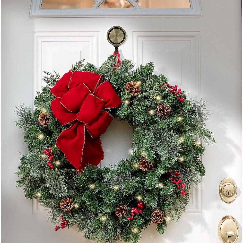 4.7 in. Artificial Antique Brass Attract Pinch-Free Magnetic Wreath Hanger (2-Pack) - Hercitys