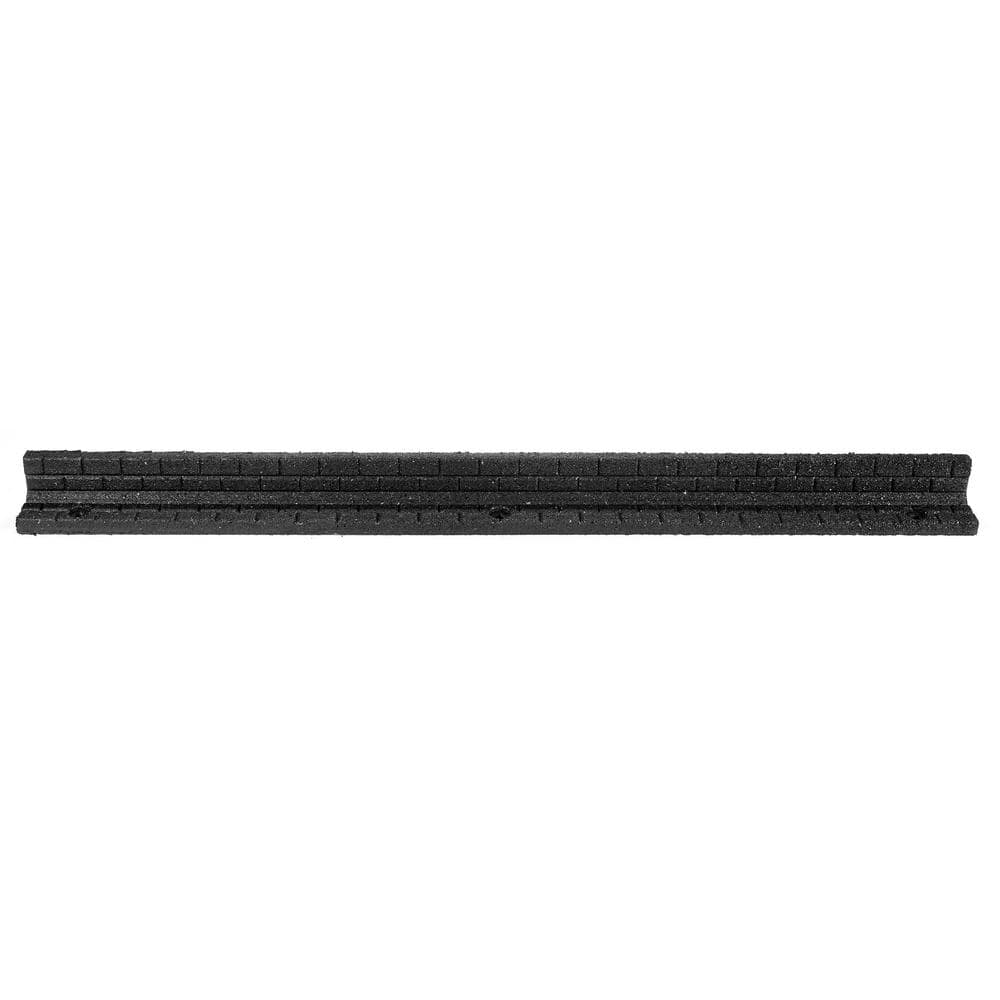 48 in. x 3 in. x 3 in. Black Brickface Rubber Landscape Edging - Hercitys
