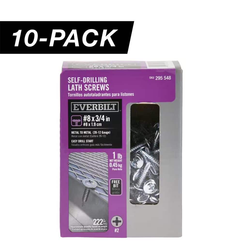 10-Pack #8 x 3/4 in. Phillips Drive Truss Head Lath Self-Drilling Screw (10 lb / 2,220-Piece) - Hercitys