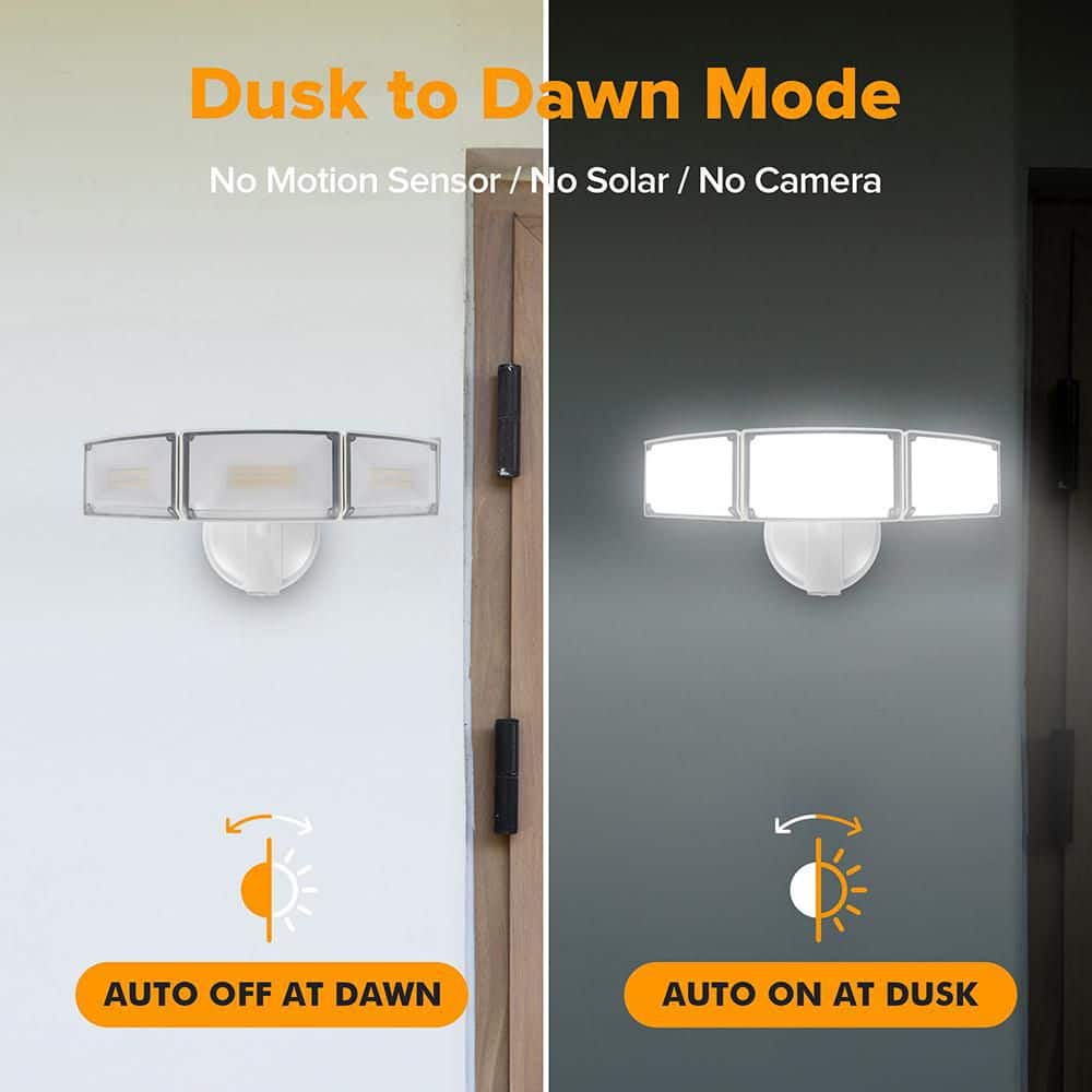 425-Watts equivalent 8000-lumens 320° White Motion Sensing Integrated LED Flood Light - Hercitys