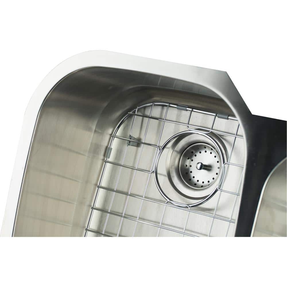 31 in. Undermount 60/40 Double Bowl 18 Gauge Stainless Steel Kitchen Sink - Hercitys