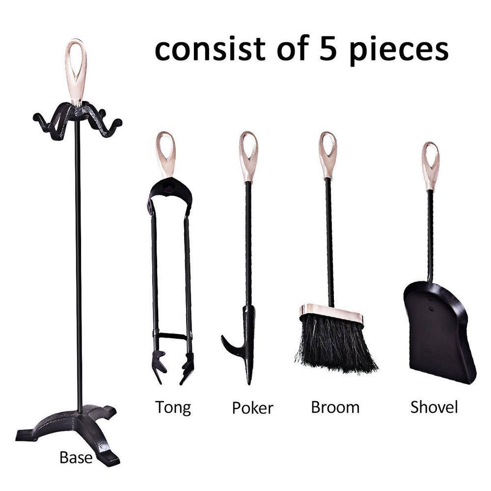 5-Piece Stylish Iron Fireplace Tools Set - Hercitys