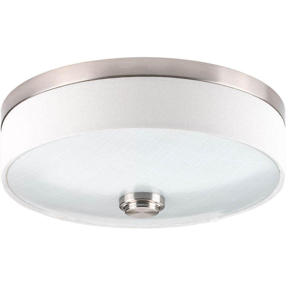 10 in. Weaver Collection 1-Light Brushed Nickel Integrated LED Flush Mount - Hercitys