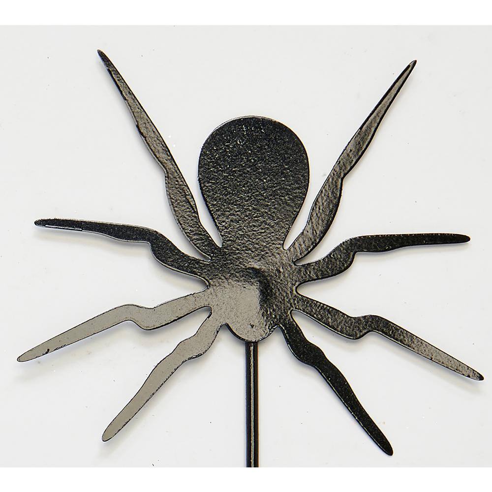 15 in. Iron Spider Halloween Figure Pick Yard Stake, Set of 3 - Hercitys