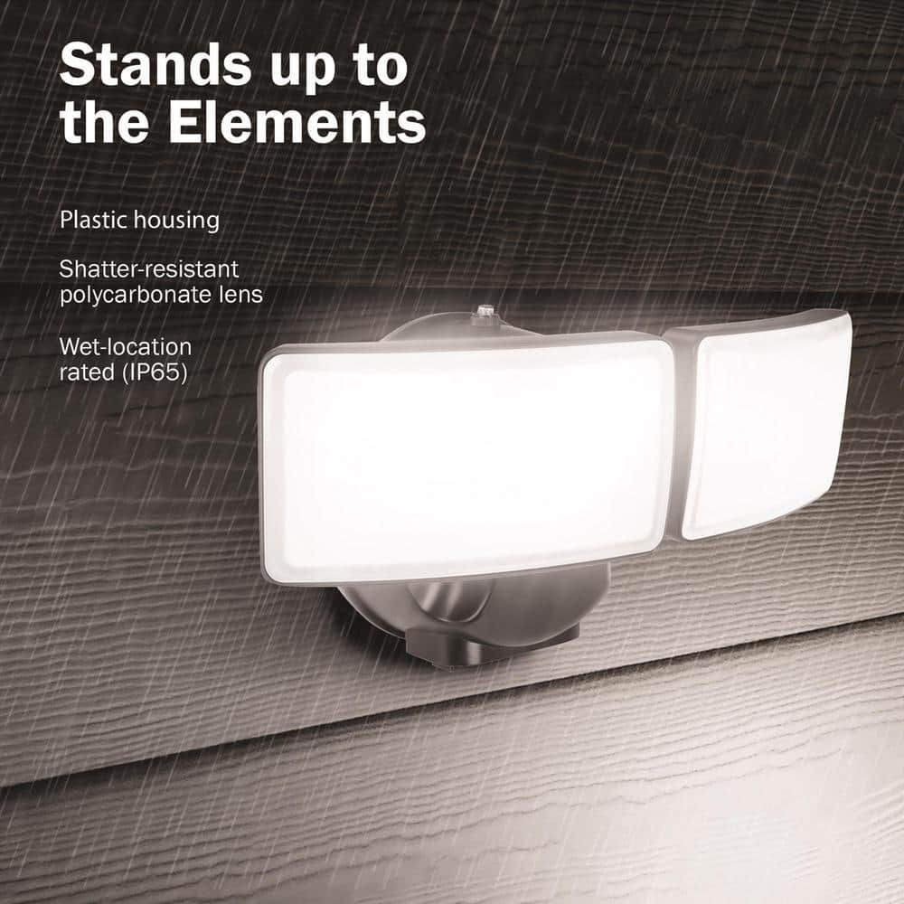 48-Watt 5000 Lumens Motion-Sensing Hardwired LED Bronze Security Flood Light - Hercitys