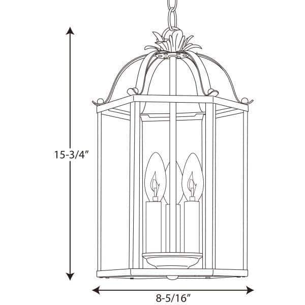 3-Light Semi-Flush Mount Metal Brushed Nickel Foyer Pendant - Hercitys