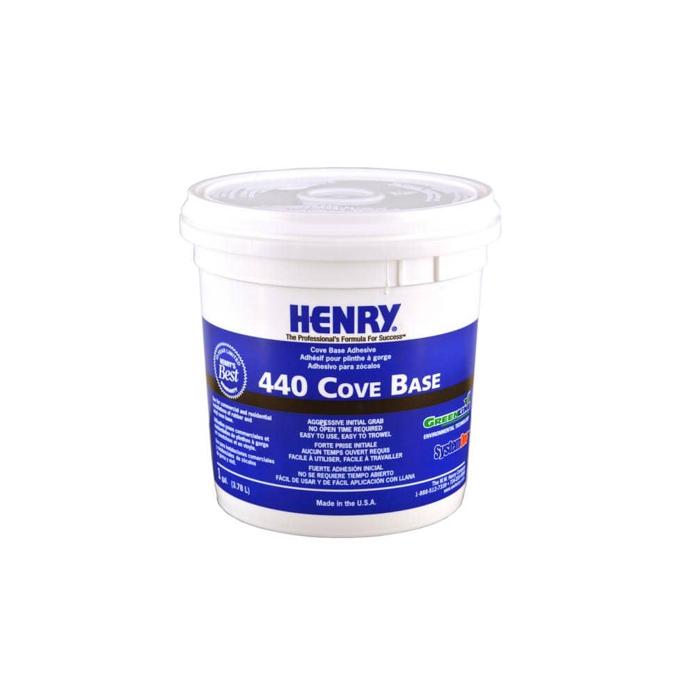 440 1 Gal. 4 qt. 23 Hour Dry Time Vinyl Rubber and Carpet Wall Base Floor Adhesive in off white - Hercitys
