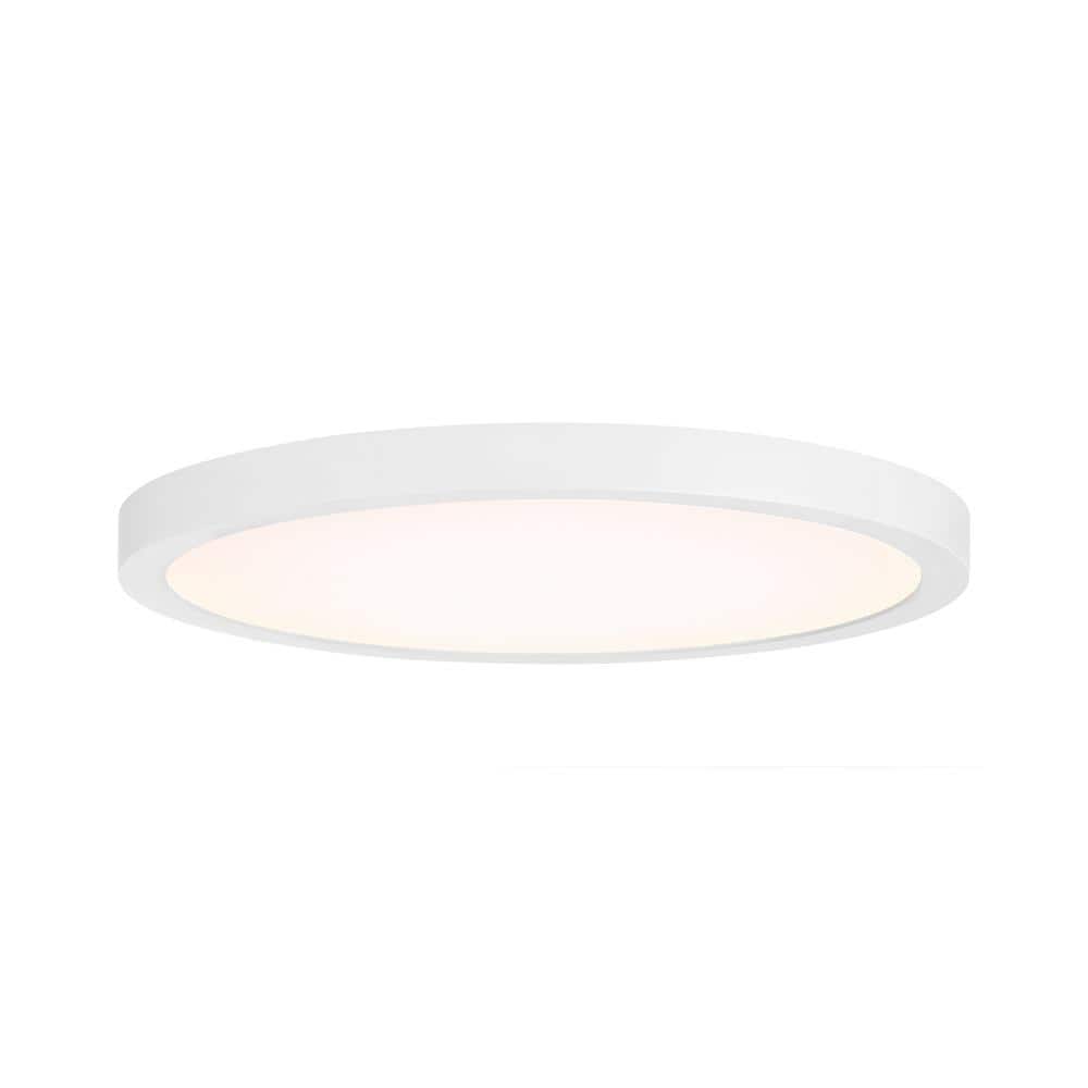 10 in. 20-Watt Modern Black Integrated LED Flush Mount with Clear Shade - Hercitys