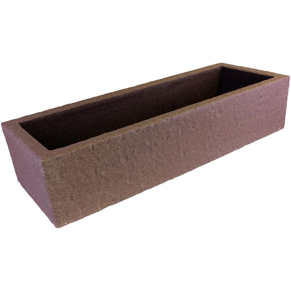 39 in. x 14.5 in. Monzonite Polyethylene Trough Planter - Hercitys
