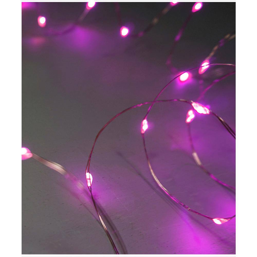 35-Light Batery Operated Invisalite Dot LED Pink Light Set, Pink Wire (Set of 3) - Hercitys